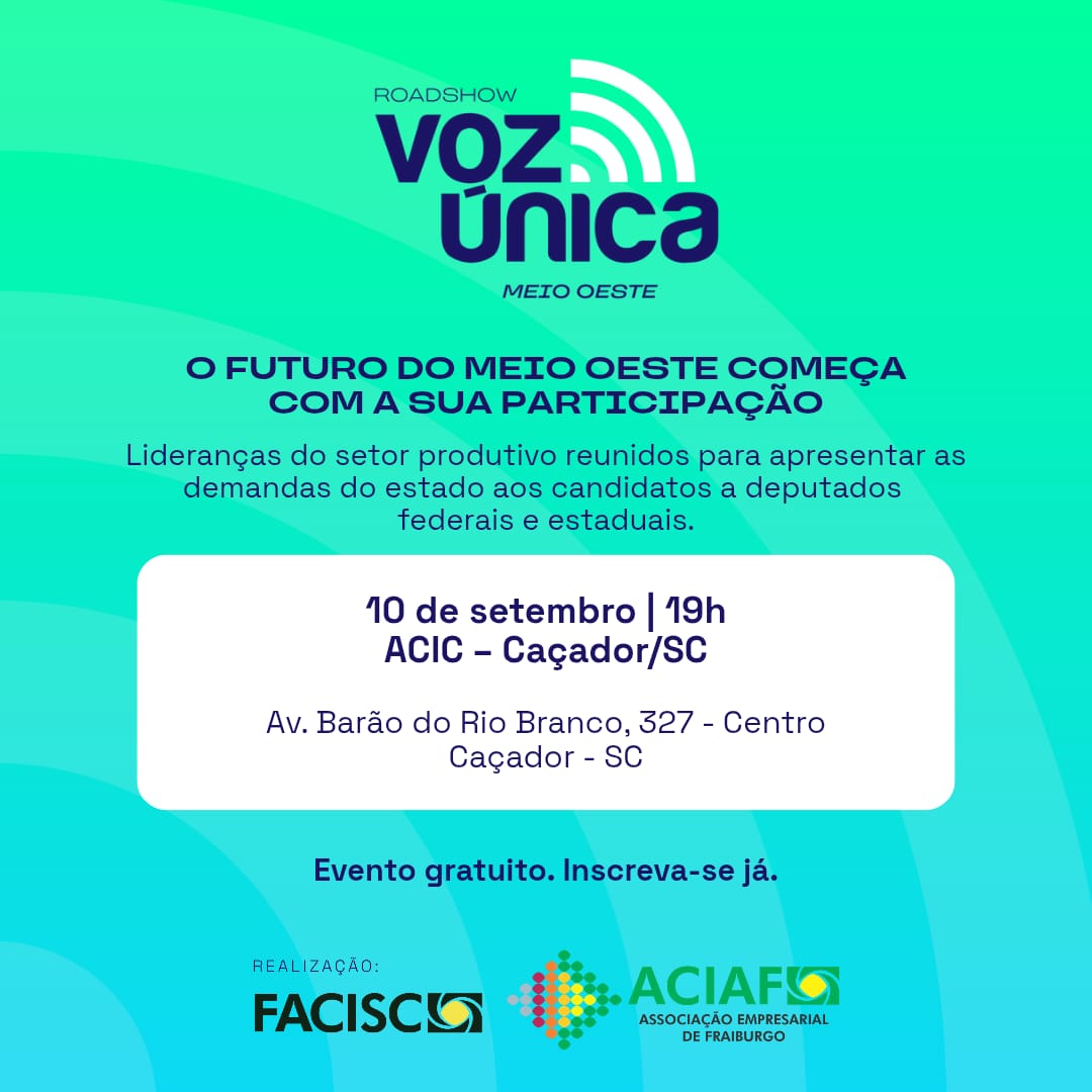 Roadshow Voz Única 2026 reúne lideranças e candidatos para debater as prioridades do Meio-Oeste catarinense